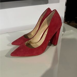 Jessica Simpson Bold Red Suede Heels